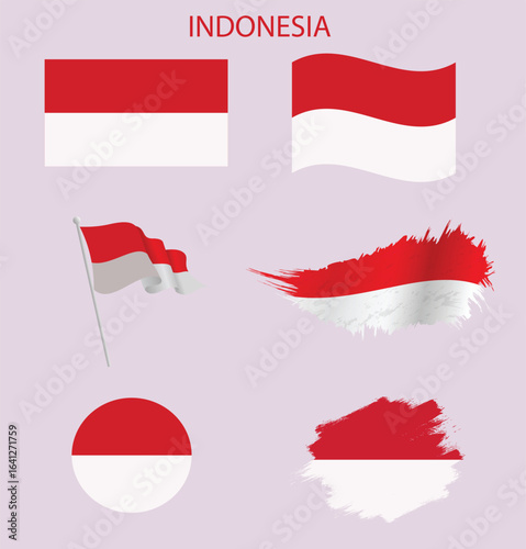 Free Download set collections indonesia flag in different style indonesia flag symbol of powerful country. indonesia independence day, vector illustration - GFXLoad