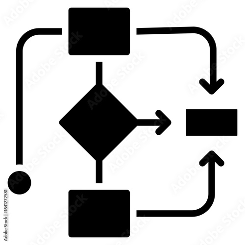 Interactive Workflow glyph icon