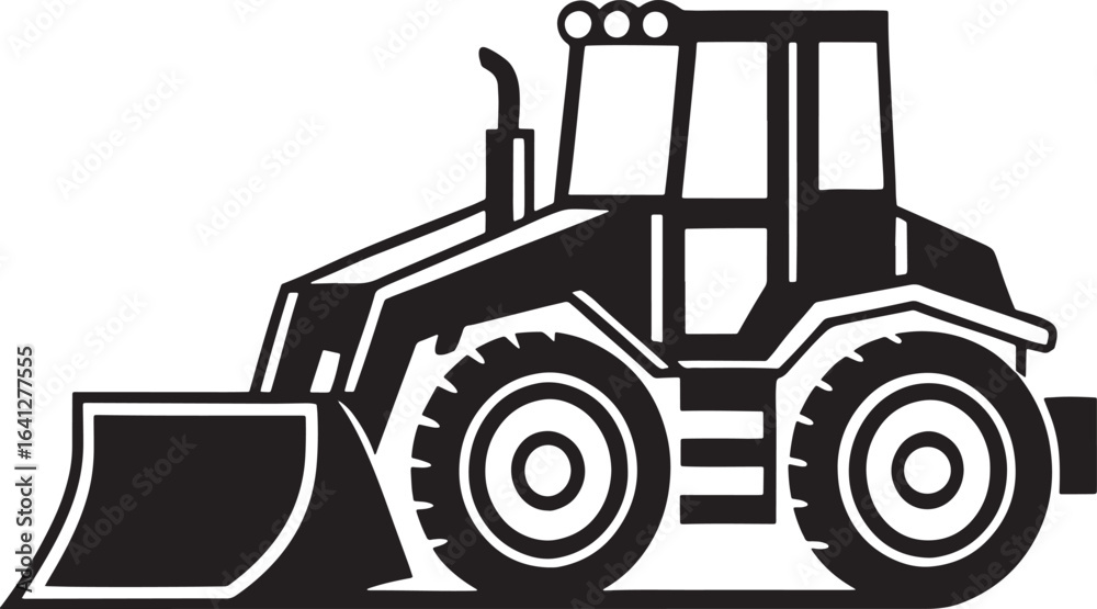 Fototapeta premium Heavy Machinery Front Loader Icon Graphic