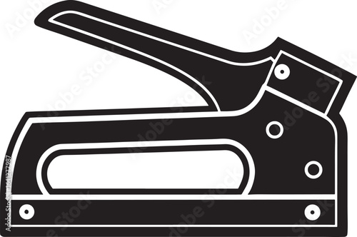 Staple Gun Tool Black Silhouette Icon