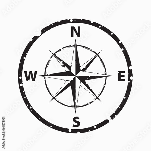 compass on black background