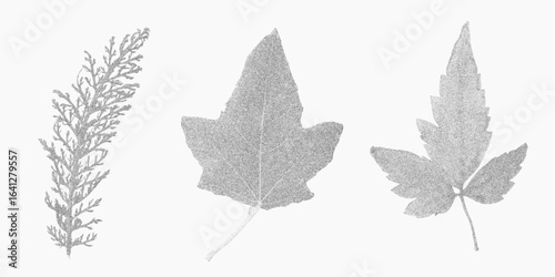 Layered leaf outlines with threshold grit, stippled tone and zine grain for loud punk visuals and digital collage.