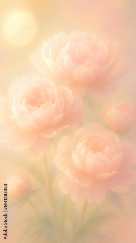 Fototapeta premium Dreamy soft pink peony blossoms
