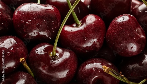 dark cherries close up for natural beauty and skincare rich cherry pattern for elegant wallpaper background raw graphic photos cosmetics advertising materials