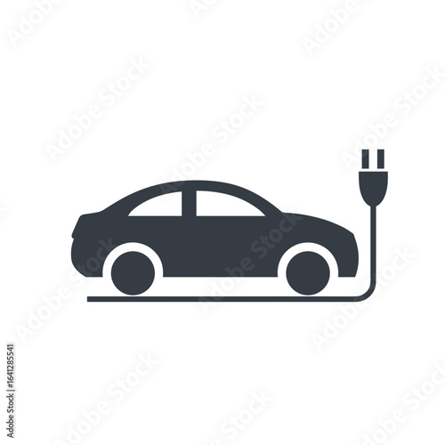 Elektroauto Symbol Laden E Auto Vektor Illustration Elektromobilität Nachhaltigkeit Umweltfreundlich Erneuerbare Energie Ladestation E Mobilität Technologie Zukunft Verkehr Auto Mit Stecker Minimalist