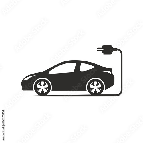 Elektroauto Symbol Laden E Auto Vektor Illustration Elektromobilität Nachhaltigkeit Umweltfreundlich Erneuerbare Energie Ladestation E Mobilität Technologie Zukunft Verkehr Auto Mit Stecker Minimalist