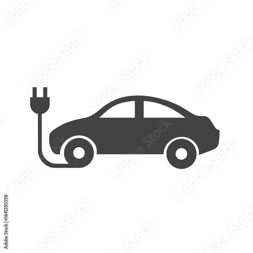 Elektroauto Symbol Laden E Auto Vektor Illustration Elektromobilität Nachhaltigkeit Umweltfreundlich Erneuerbare Energie Ladestation E Mobilität Technologie Zukunft Verkehr Auto Mit Stecker Minimalist