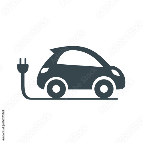 Elektroauto Symbol Laden E Auto Vektor Illustration Elektromobilität Nachhaltigkeit Umweltfreundlich Erneuerbare Energie Ladestation E Mobilität Technologie Zukunft Verkehr Auto Mit Stecker Minimalist