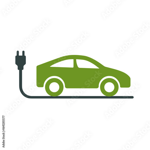 Elektroauto Symbol Laden E Auto Vektor Illustration Elektromobilität Nachhaltigkeit Umweltfreundlich Erneuerbare Energie Ladestation E Mobilität Technologie Zukunft Verkehr Auto Mit Stecker Minimalist