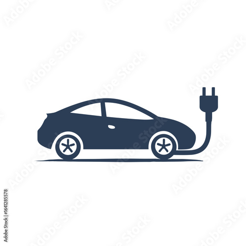 Elektroauto Symbol Laden E Auto Vektor Illustration Elektromobilität Nachhaltigkeit Umweltfreundlich Erneuerbare Energie Ladestation E Mobilität Technologie Zukunft Verkehr Auto Mit Stecker Minimalist