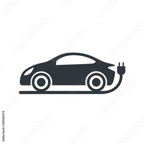 Elektroauto Symbol Laden E Auto Vektor Illustration Elektromobilität Nachhaltigkeit Umweltfreundlich Erneuerbare Energie Ladestation E Mobilität Technologie Zukunft Verkehr Auto Mit Stecker Minimalist
