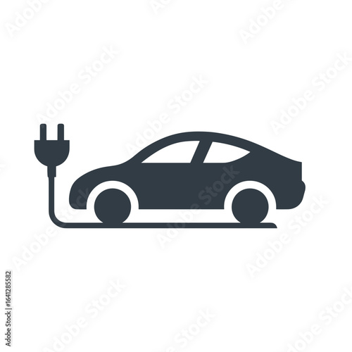 Elektroauto Symbol Laden E Auto Vektor Illustration Elektromobilität Nachhaltigkeit Umweltfreundlich Erneuerbare Energie Ladestation E Mobilität Technologie Zukunft Verkehr Auto Mit Stecker Minimalist
