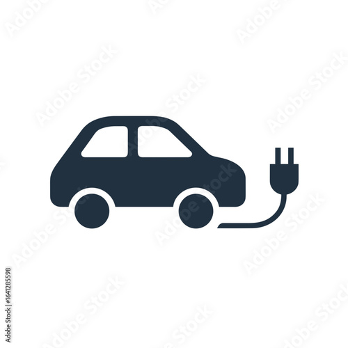 Elektroauto Symbol Laden E Auto Vektor Illustration Elektromobilität Nachhaltigkeit Umweltfreundlich Erneuerbare Energie Ladestation E Mobilität Technologie Zukunft Verkehr Auto Mit Stecker Minimalist