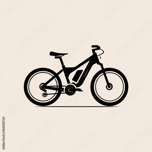 E Bike Symbol Fahrrad Elektro Vektor Illustration Elektrofahrrad Akku Nachhaltige Mobilität Outdoor Sport Freizeit Radfahren Umweltschutz Moderne Technik Mountainbike Citybike Minimalistisch Schwarz W