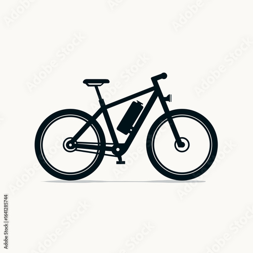 E Bike Symbol Fahrrad Elektro Vektor Illustration Elektrofahrrad Akku Nachhaltige Mobilität Outdoor Sport Freizeit Radfahren Umweltschutz Moderne Technik Mountainbike Citybike Minimalistisch Schwarz W