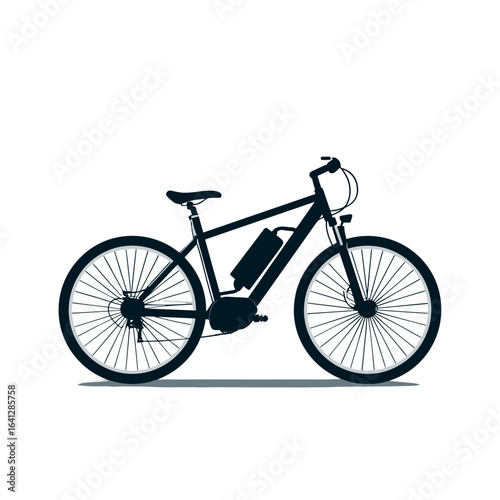 E Bike Symbol Fahrrad Elektro Vektor Illustration Elektrofahrrad Akku Nachhaltige Mobilität Outdoor Sport Freizeit Radfahren Umweltschutz Moderne Technik Mountainbike Citybike Minimalistisch Schwarz W