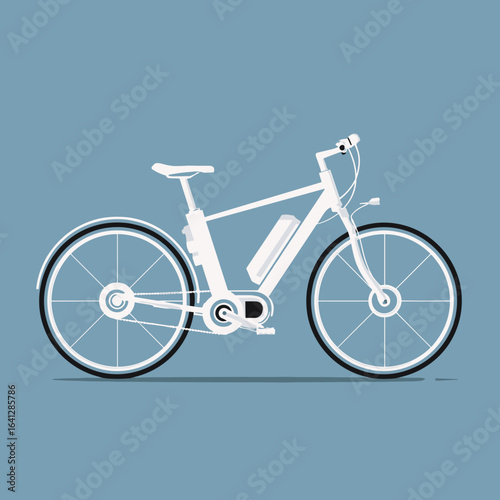 E Bike Symbol Fahrrad Elektro Vektor Illustration Elektrofahrrad Akku Nachhaltige Mobilität Outdoor Sport Freizeit Radfahren Umweltschutz Moderne Technik Mountainbike Citybike Minimalistisch Schwarz W