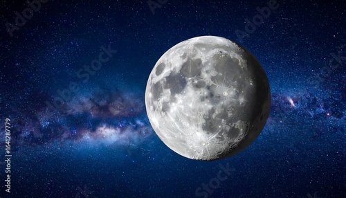 Moon in cosmic backdrop