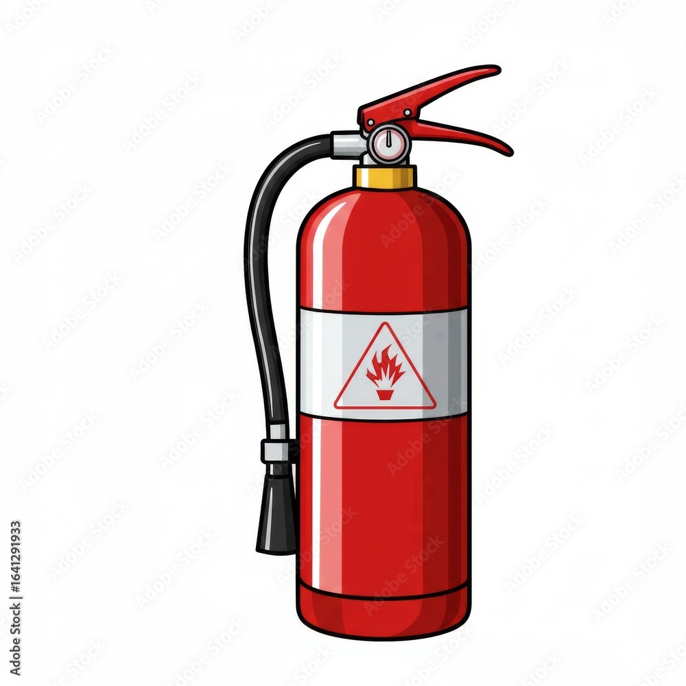 Obraz premium Red Fire Extinguisher Pixel Art Illustration