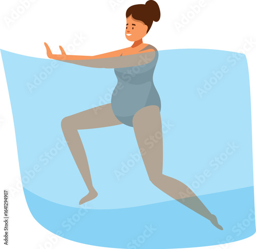 Pregnant woman performing aqua aerobics, enjoying a healthy and active pregnancy through water exercises