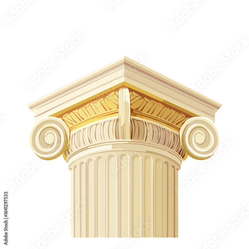 Ornate classical column illustration Ancient architecture with elegant details Artistic rendering of doric capital Ideal for history designs