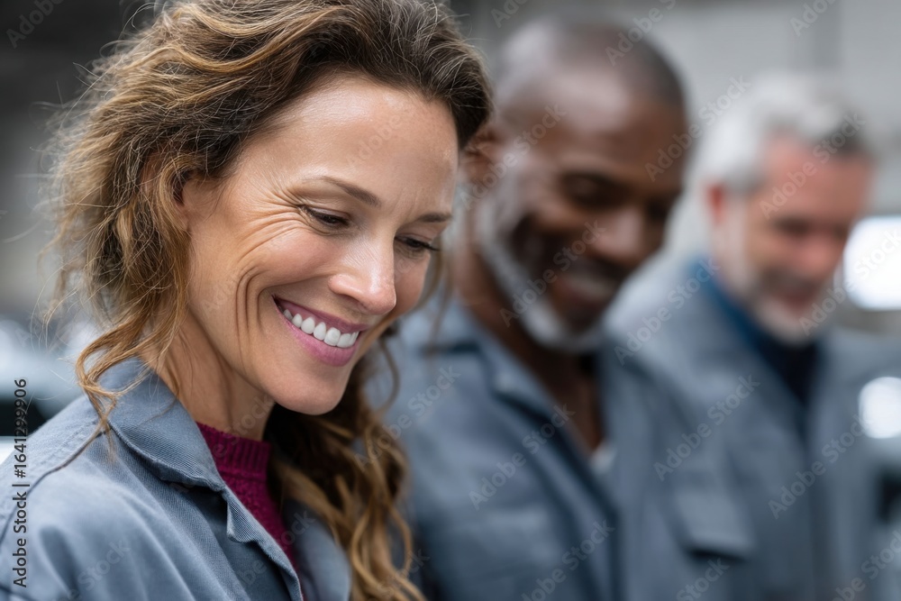 Diverse auto electricians working together in a garage to diagnose vehicle electrical systems Diverse auto electricians working together in a garage to diagnose vehicle electrical systems