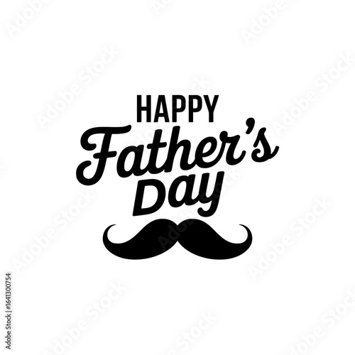 Happy Fathers Day with Mustache Illustration Design for Greeting Card Celebrations and Fathers Day Gift Ideas for a Wonderful Dad