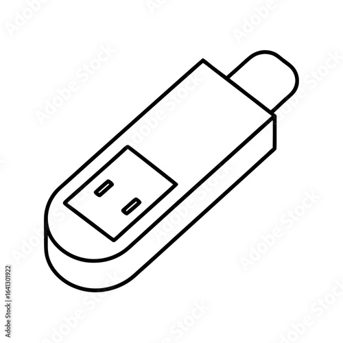 USB flash drive line icon illustration.