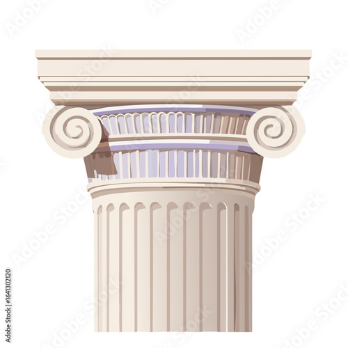 Ionic column capital illustration detail Ancient architecture cultural symbol history historical structure architectural order