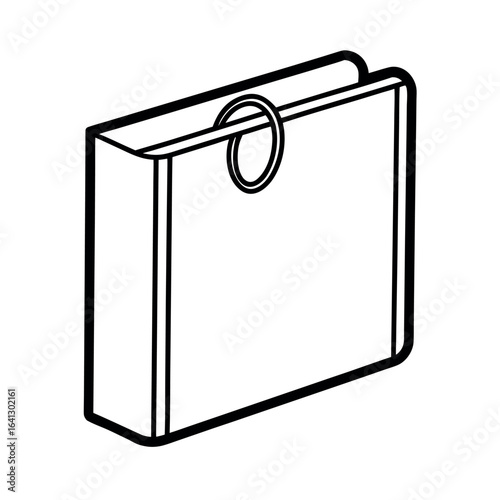 Ring binder icon in a minimalist line style