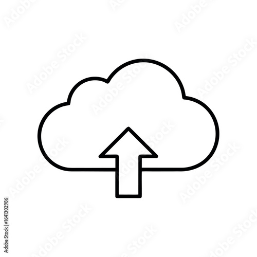 Cloud storage upload arrow line icon