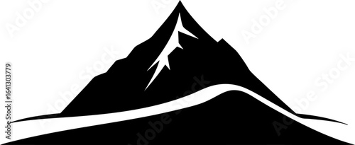 Mountain Eroding into a Hill Over Time Minimalist Vector
