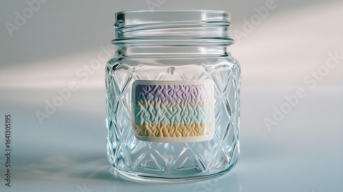 Glass Jar with Pastel Label
