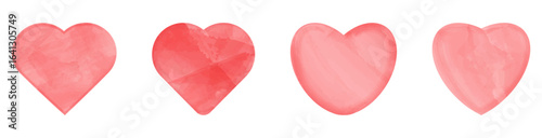 Set of Watercolor Hearts