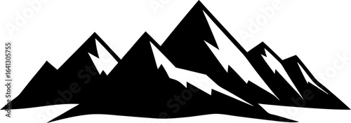 Minimalist Mountain Range Silhouette Vector Black