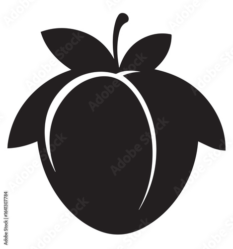 Plum Silhouette Icon