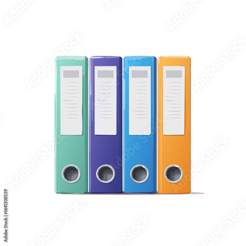 Organized Colorful File Folders Documents Management Office Paperwork Business Files Archives