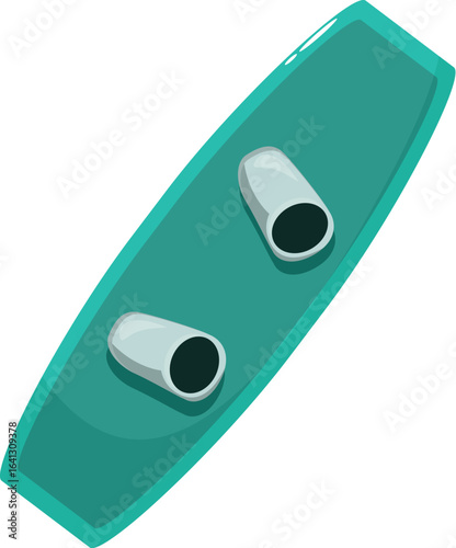 Wakeboard featuring foot bindings, ideal for extreme water sports and thrilling experiences on the lake