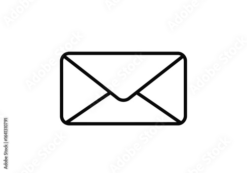 Vector illustration of photo of closed envelope icon representing mail or email communication, isolated on white background