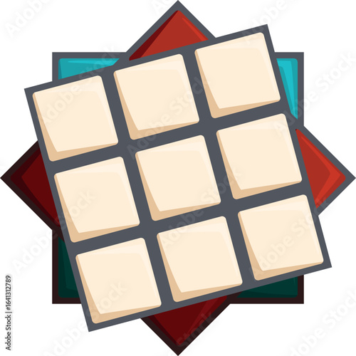 Ceramic tiles overlapping, offering various color and arrangement options for interior design projects