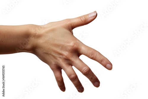 Outstretched hand showing fingers against a plain background for emphasis on gesture and anatomy