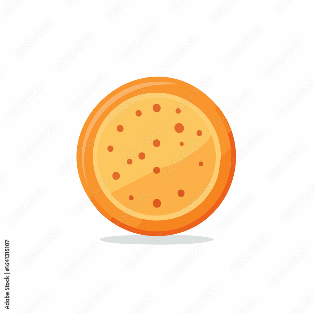 Fototapeta premium Delicious round cookie cracker biscuit sweet snack vector illustration isolated