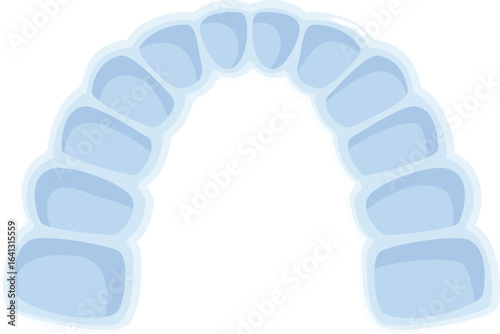 Modern, invisible plastic aligner for correcting teeth position is improving smile, dental care concept