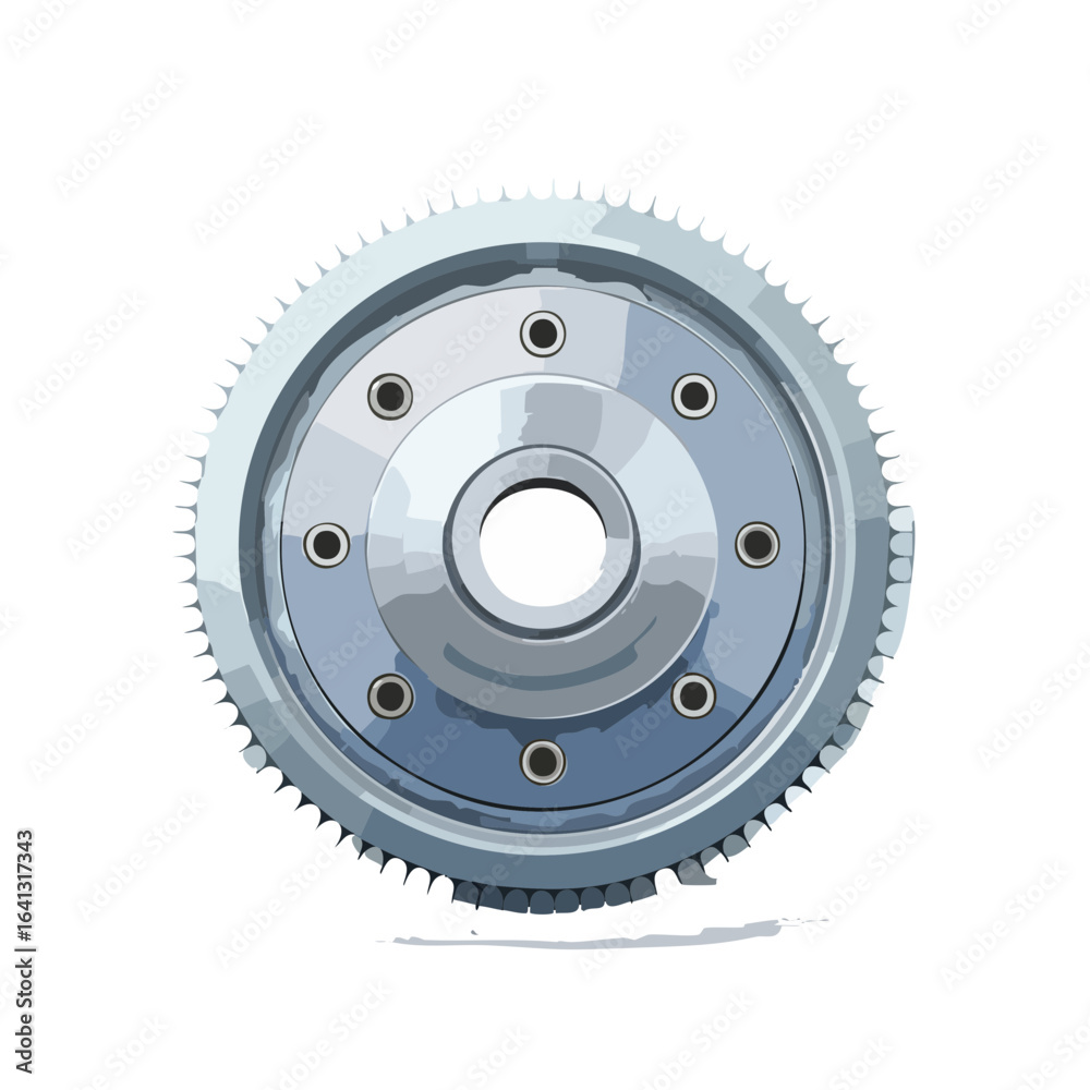 Obraz premium Isolated gear illustration with multiple bolts and jagged tooth pattern