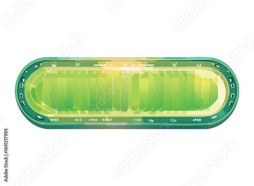 Illustration of a Fantasy Game Green Horizontal Bar with an Ornate Gem Inlay