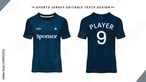 Front and back sport t-shirt modern design template 05