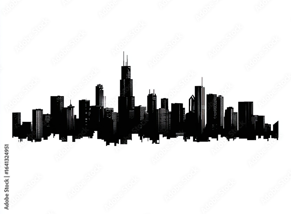 Naklejka premium City skyline silhouette