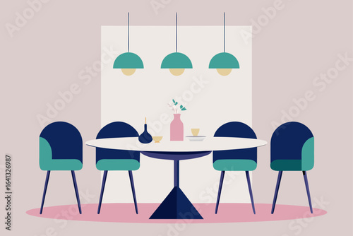 modern glam dining area marble table velvet chairs