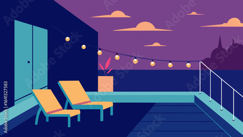stylish apartment balcony with lounge chairs and plants