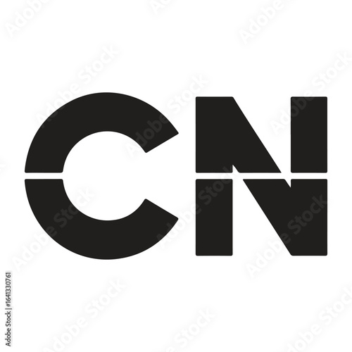 vector illustration of a letter cn